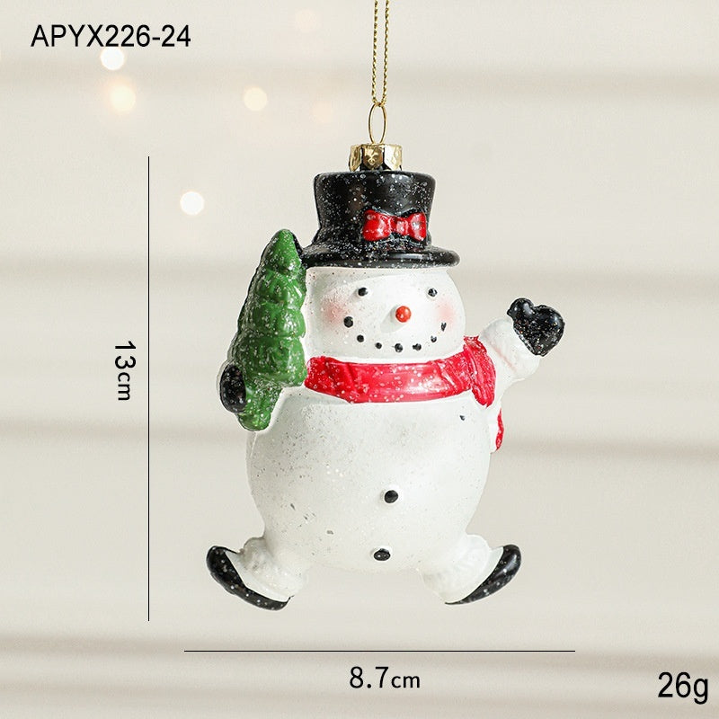 Christmas Tree Decorations Painted Plastic Christmas Pendant