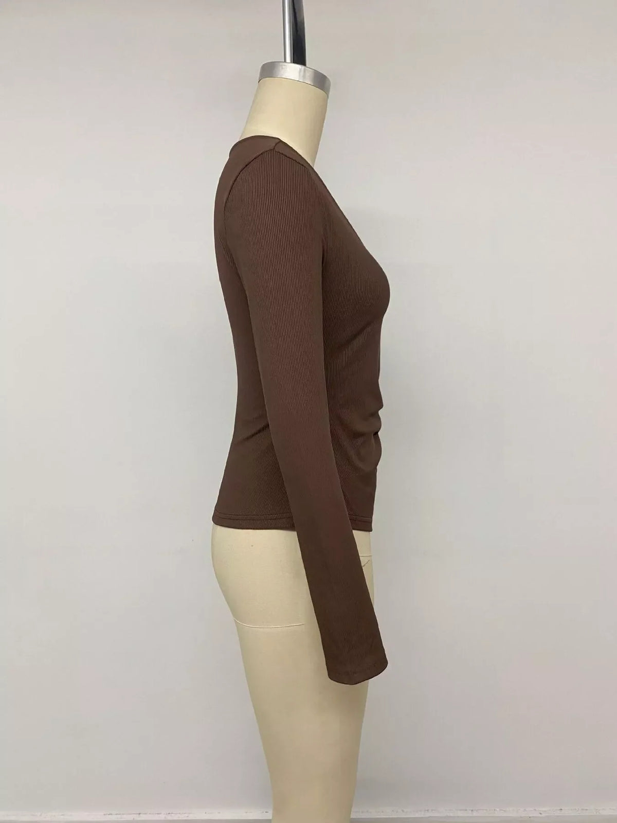 Metal Buckle Detail Surplice T-Shirt