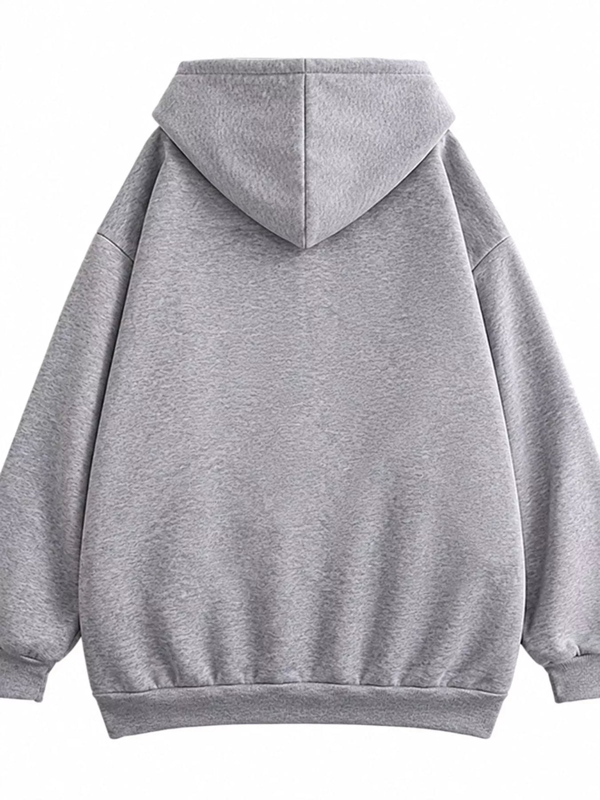 Full Size Oversized Solid Zip-Up Hoodie with Drawstring Plus Size