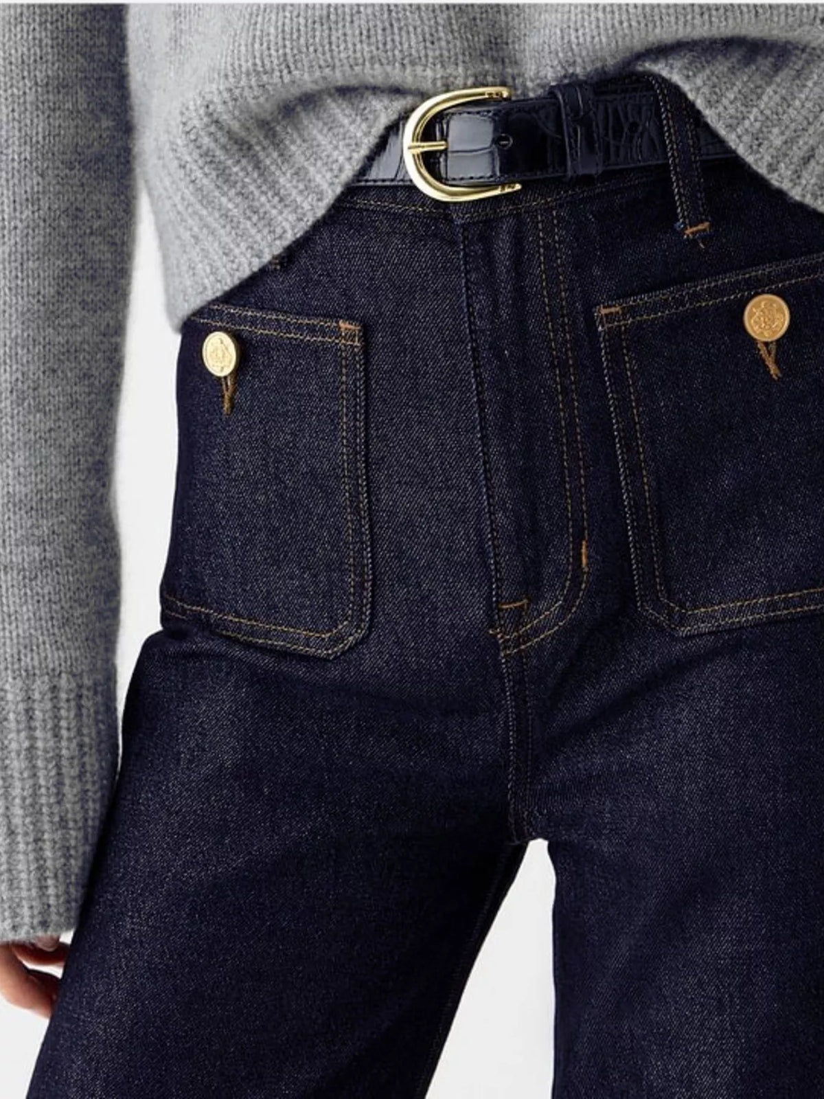 High-Waisted Jeans with Pockets