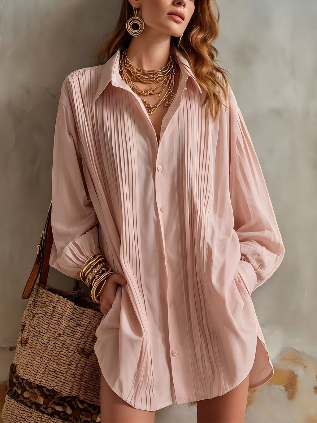 Simple Elegant Loose-fit Draping Versatile Top
