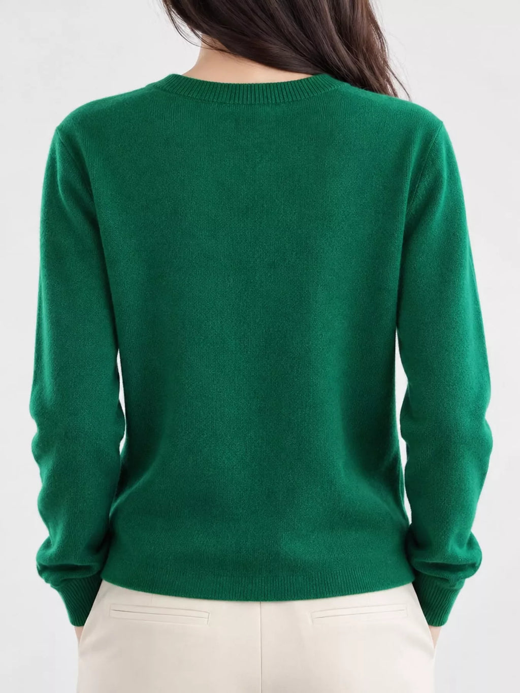 Crew-Neck Button-Down Cardigan
