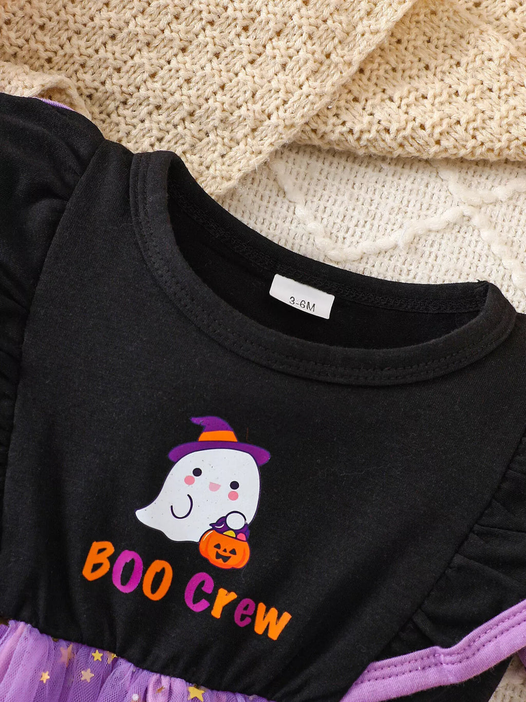 Children's Halloween 'BOO Crew' Ghost Graphic Tulle Tutu Dress