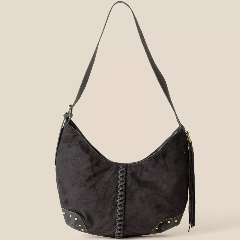 Fame Braided Detail Hobo Shoulder Bag