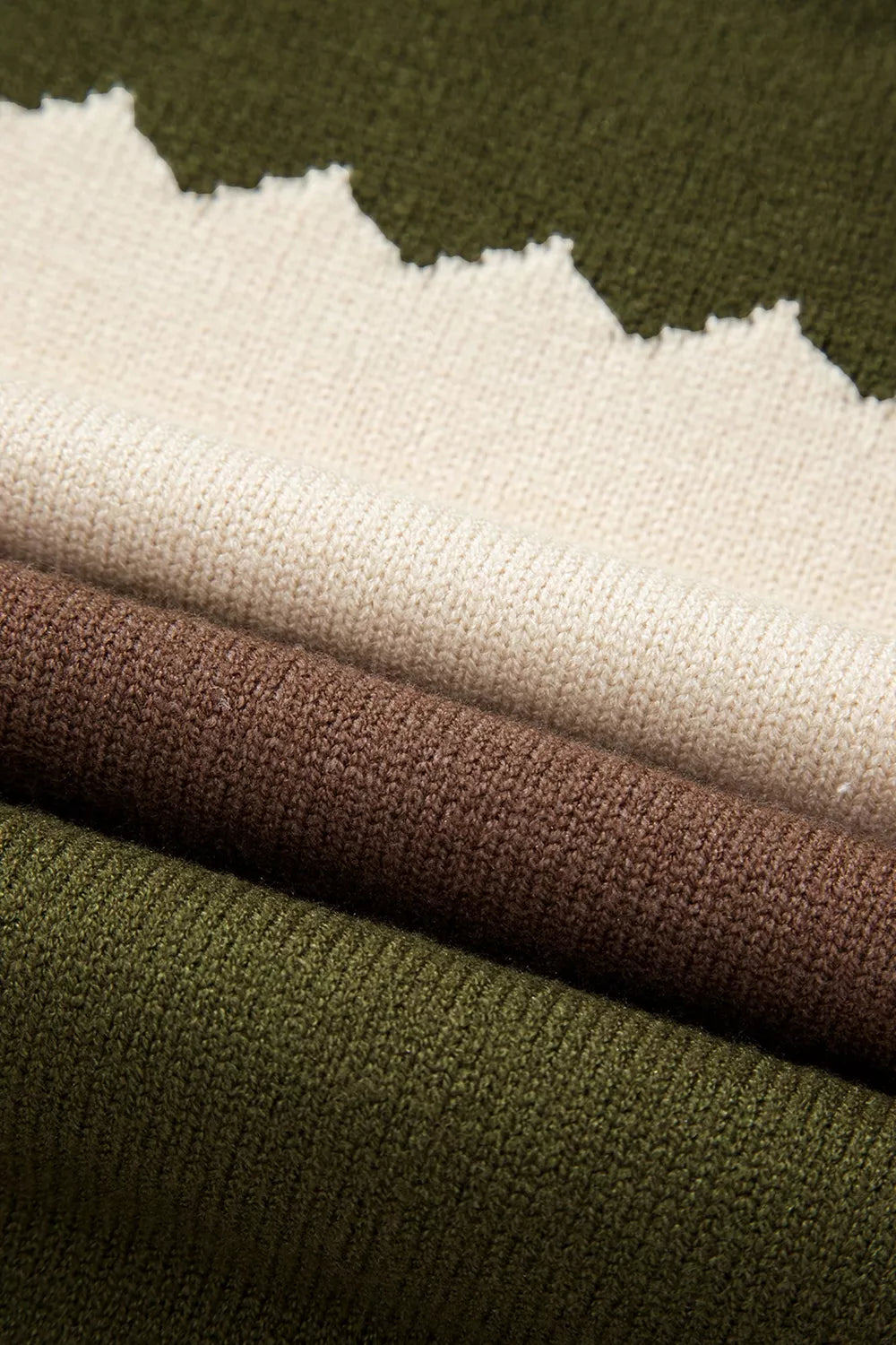 Colorblock Crew Neck Drop Shoulder Sweater