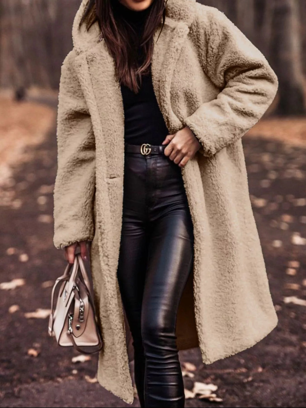 Teddy Bear Hooded Longline Outerwear