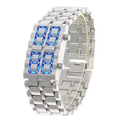 Faceless Unisex Stainless Steel Titanium Waterproof LED Watch