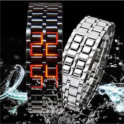 Faceless Unisex Stainless Steel Titanium Waterproof LED Watch