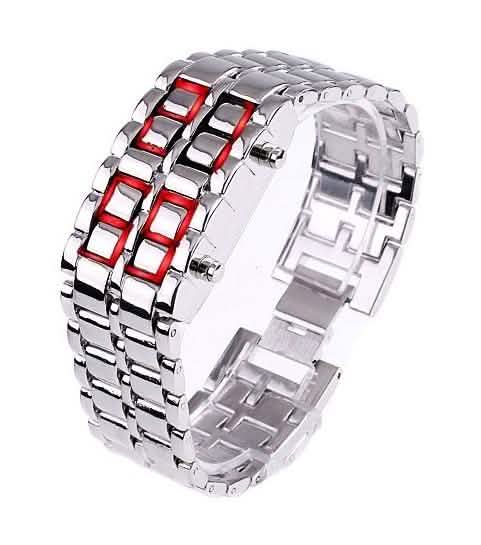 Faceless Unisex Stainless Steel Titanium Waterproof LED Watch