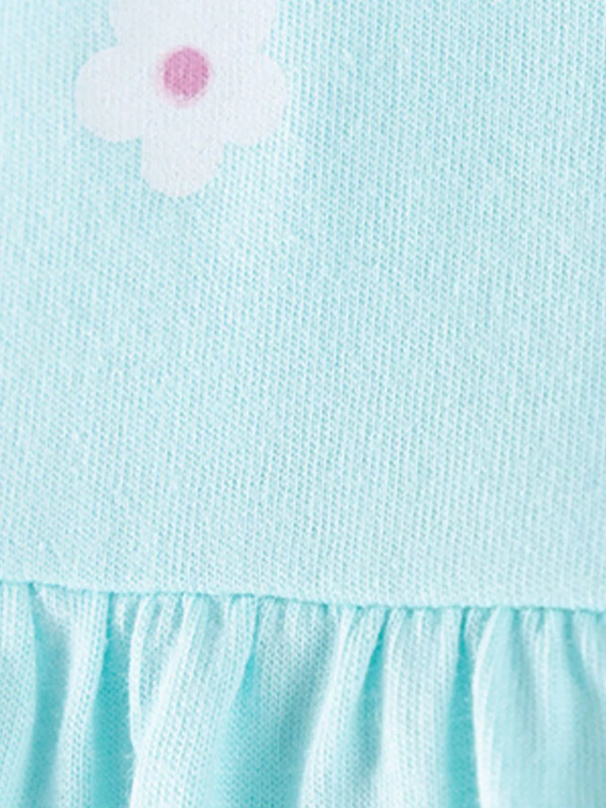 Children's Flower Balloon Sleeve Peplum Top and Pants Set