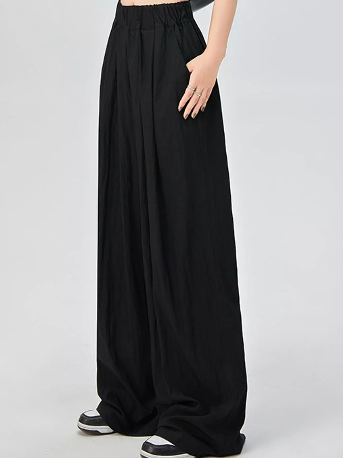 High-Waisted Loose Fit Wide-Leg Casual Pants