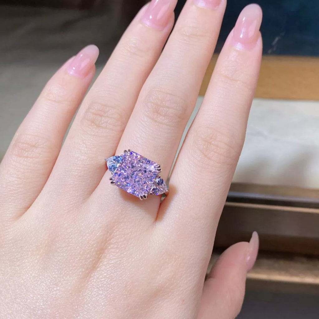 925 Sterling Silver Zircon Geometric Ring