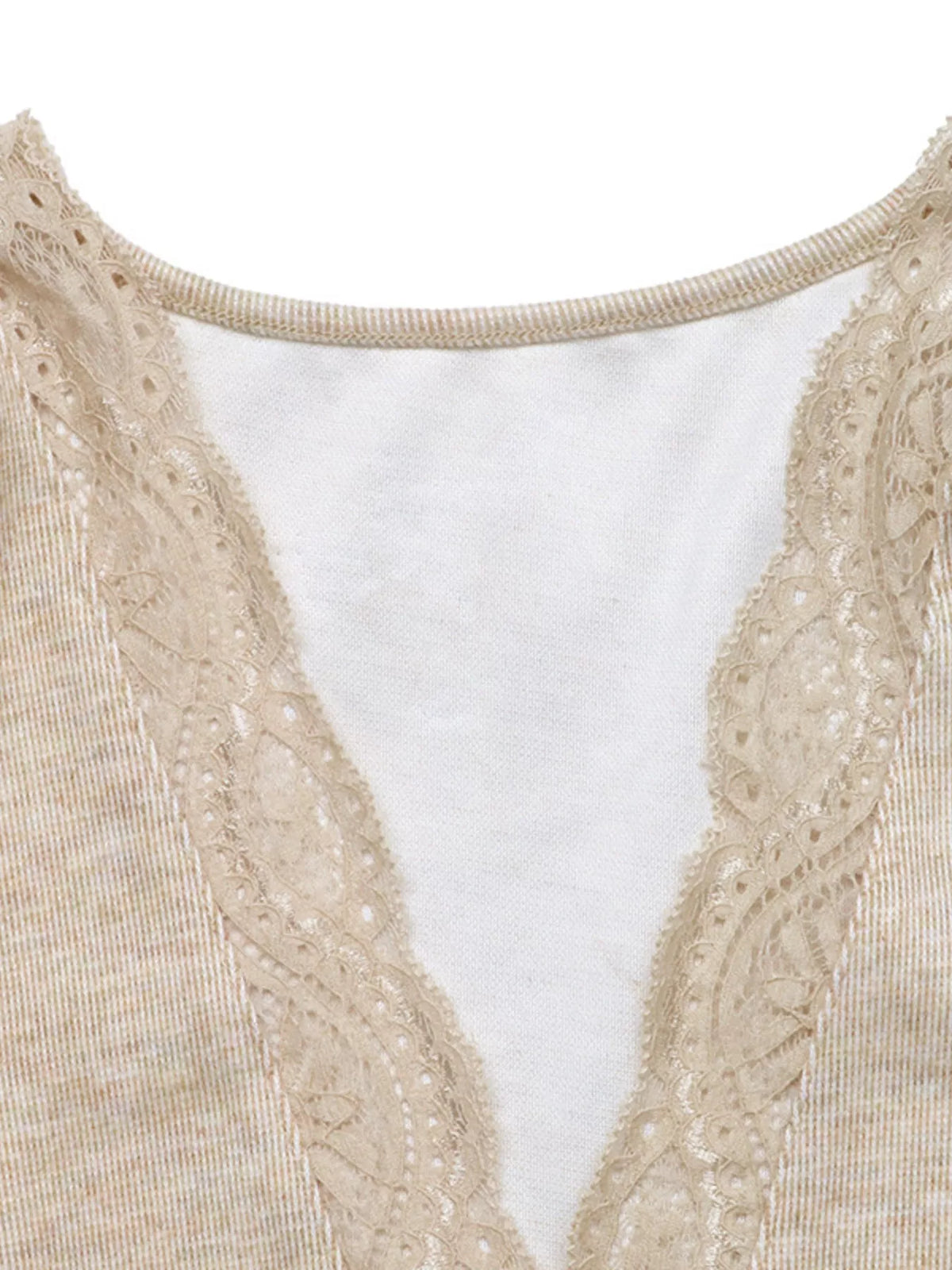 V-Neck Lace Trim Floral Mesh Sleeve Bodysuit