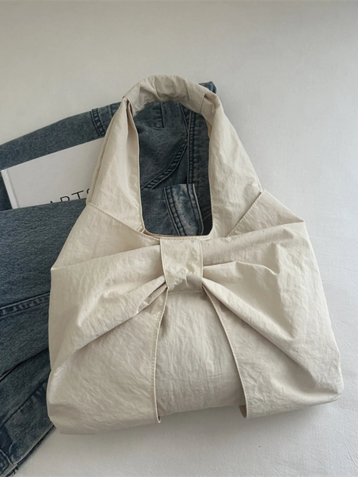 Ruched Bow Shoulder Bag