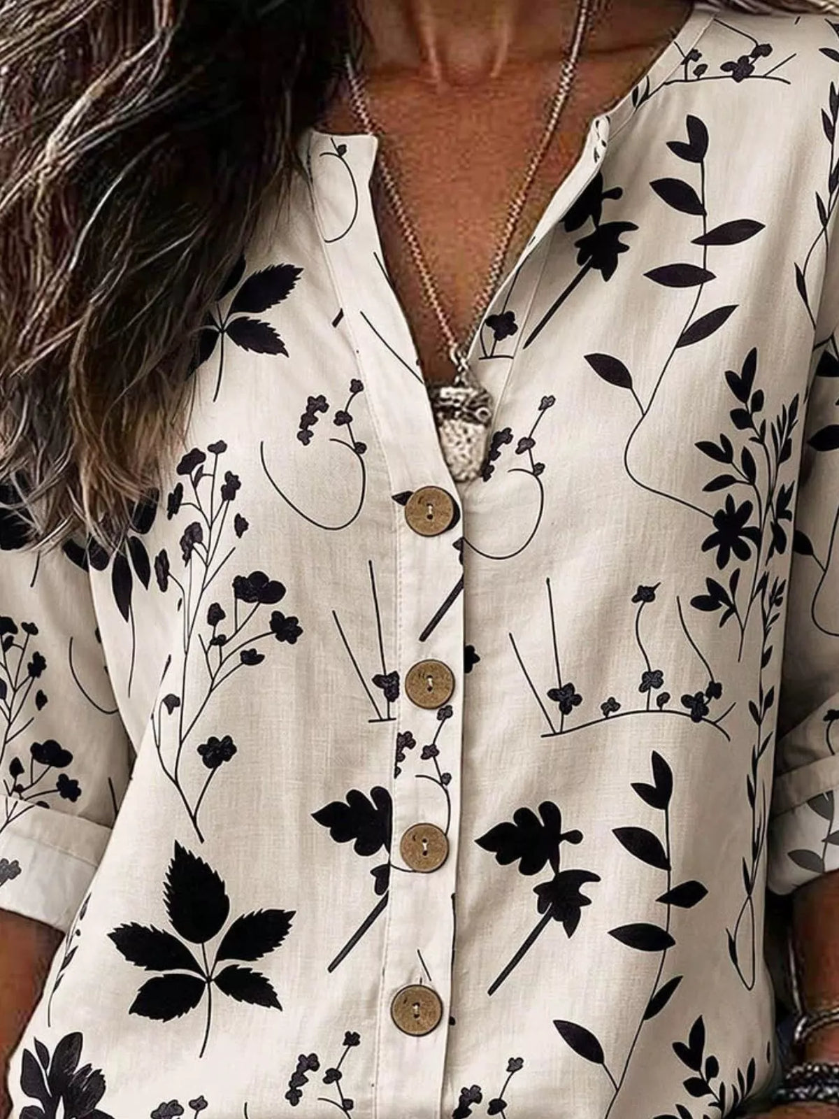 Notched Button Down Shirt