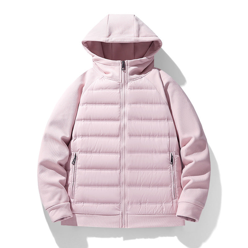 Knitted Patchwork Sports Hooded Jacket For Men And Women