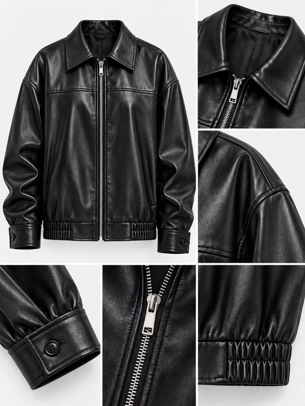 Zip Up Dropped Shoulder Jacket