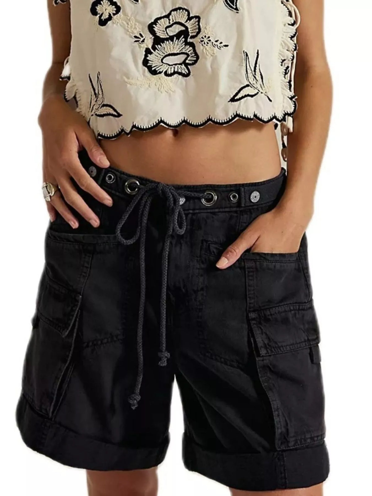 Drawstring Cargo Shorts