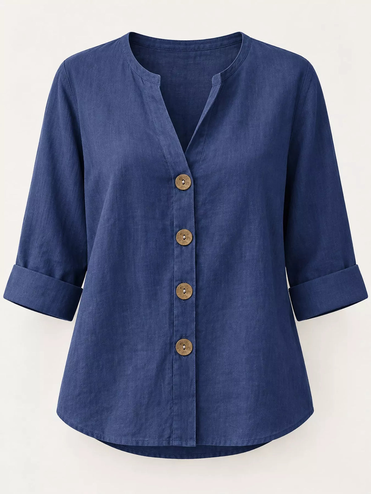 Notched Button Down Shirt