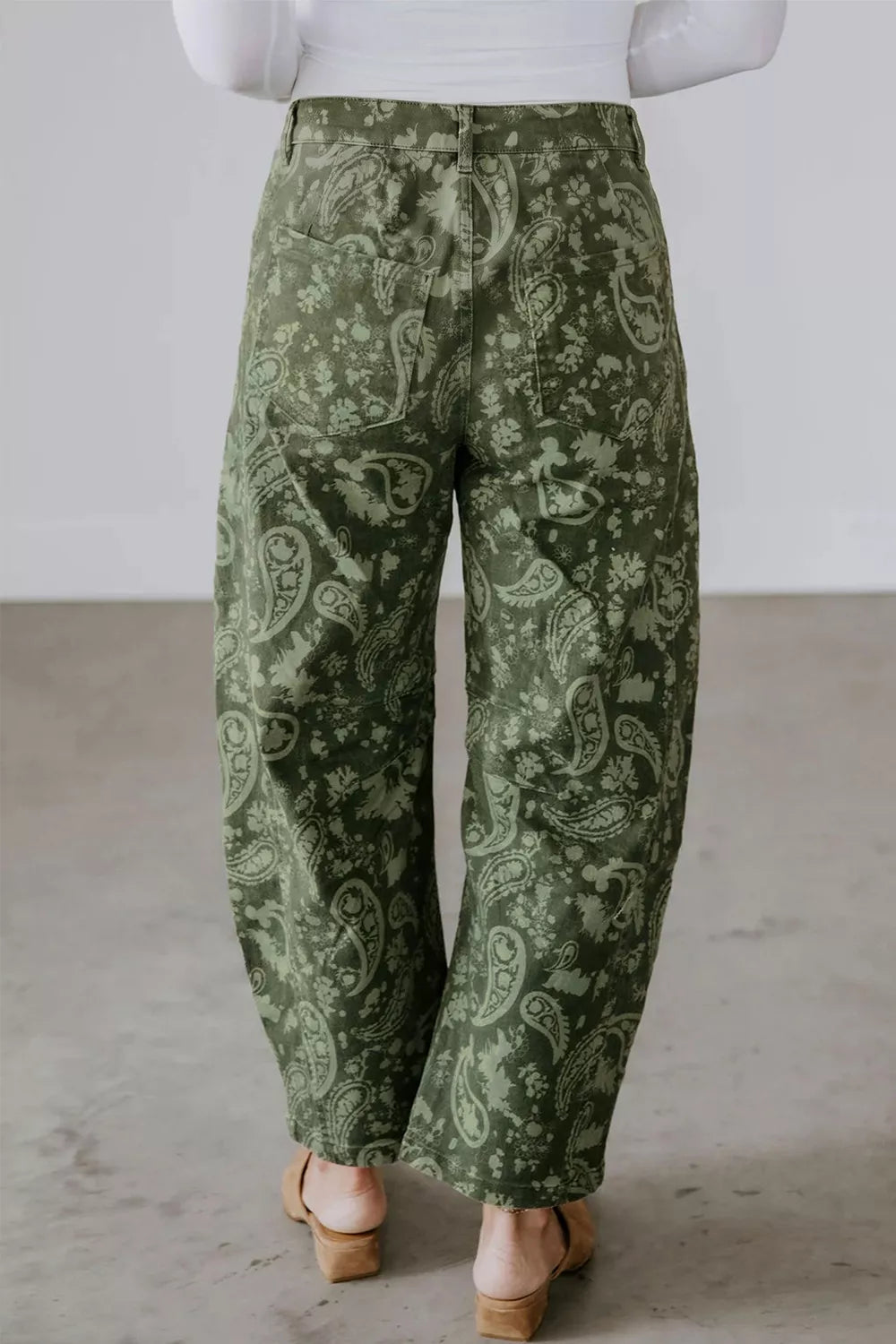 Paisley Print Harem Denim Pants