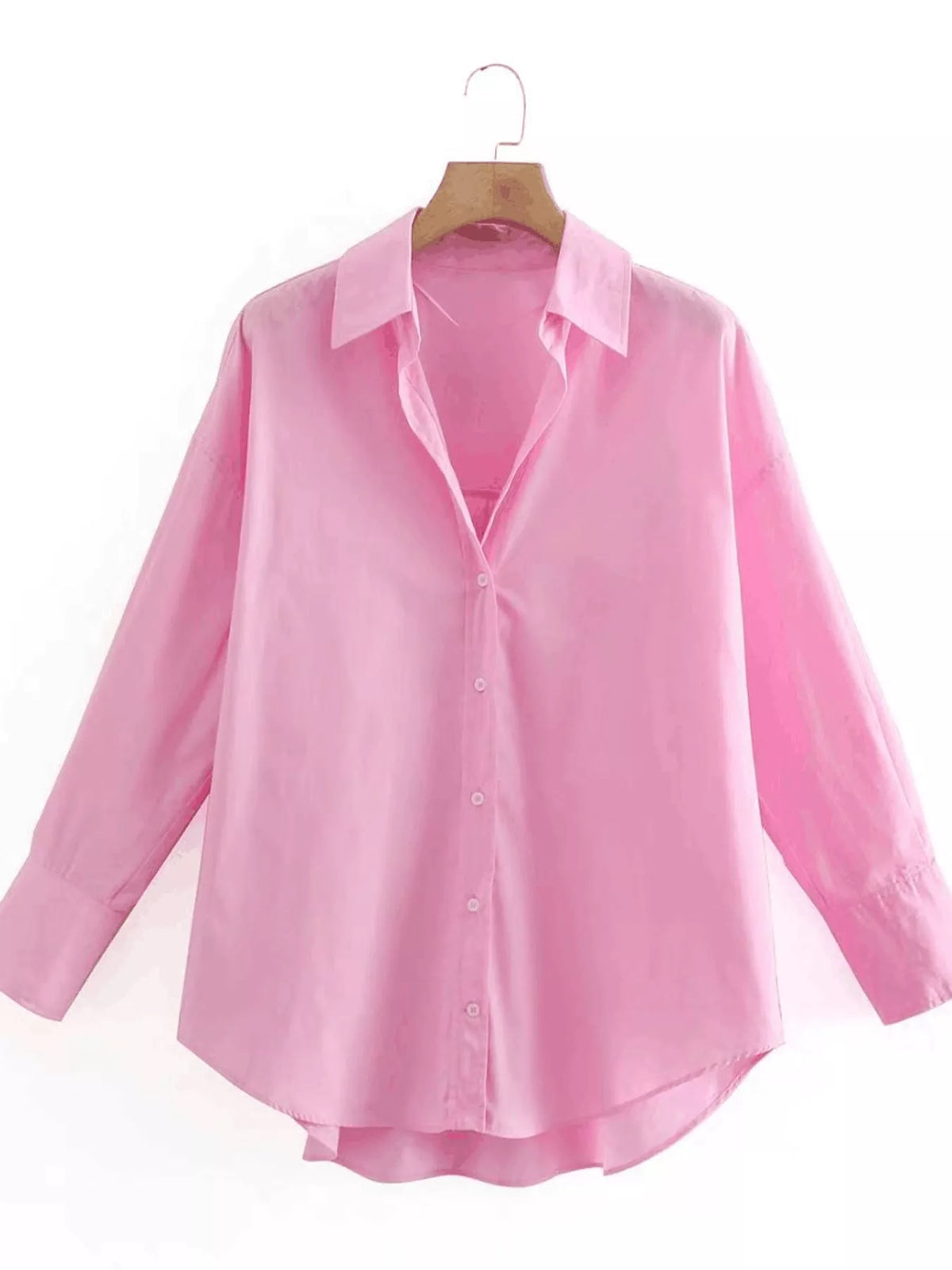 Full Size Oversized Button-Down Long Sleeve Shirt Plus Size