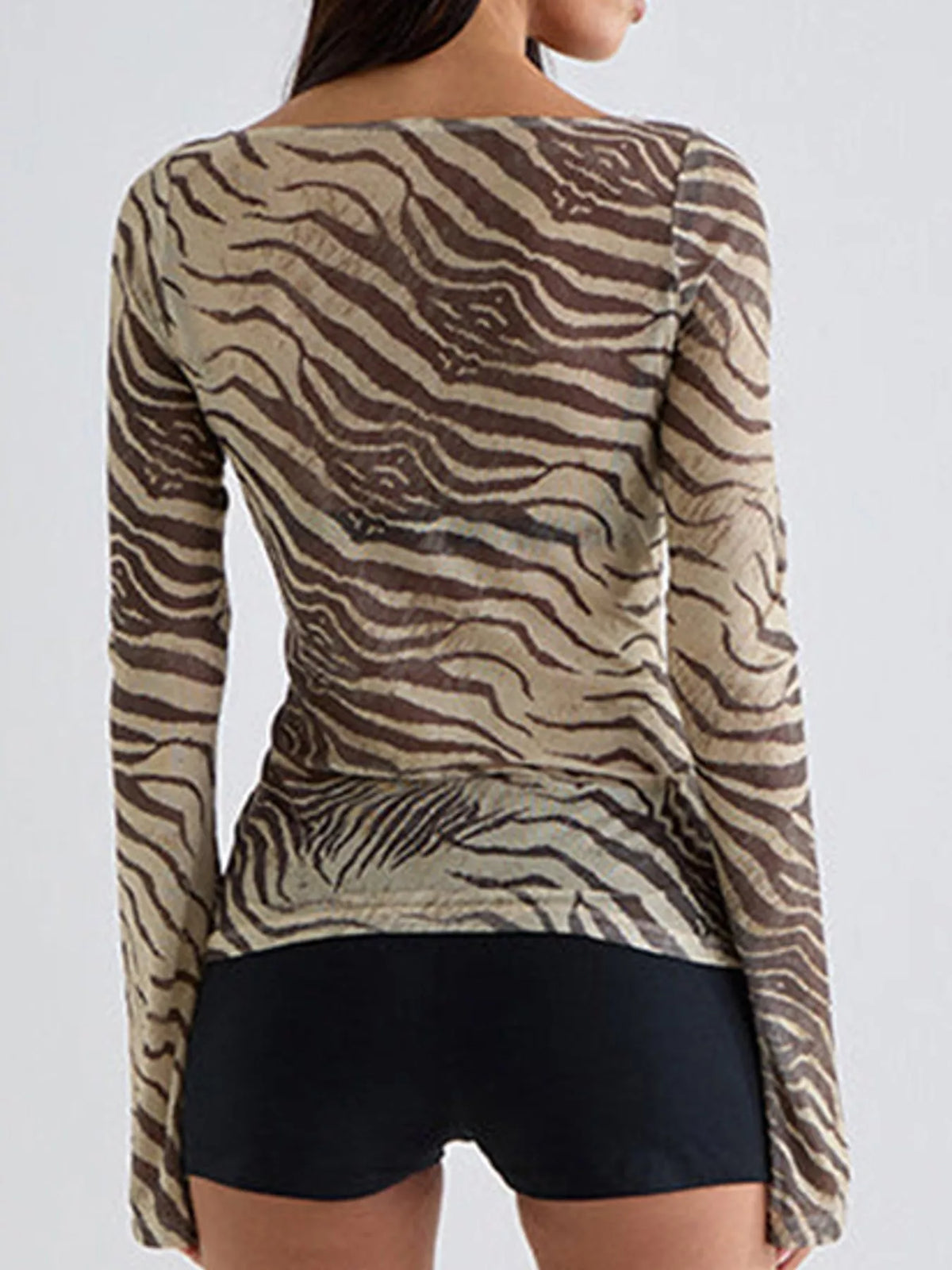 Printed Long Sleeve Slim Fit T-Shirt