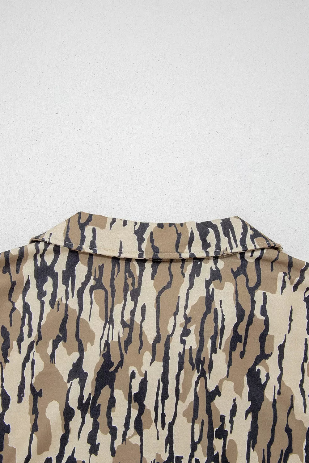 Camouflage Zipper Collar Front Pocket Sweatshirt