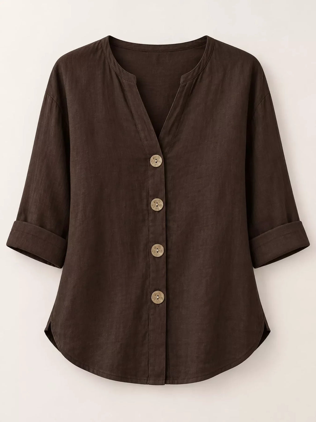Notched Button Down Shirt