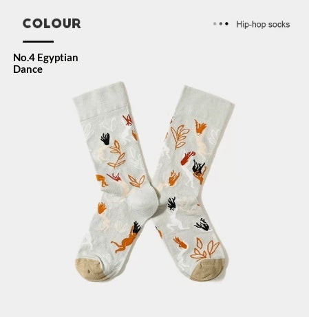 French Creative Socks Illustration Art Socks For Men And Women Couples