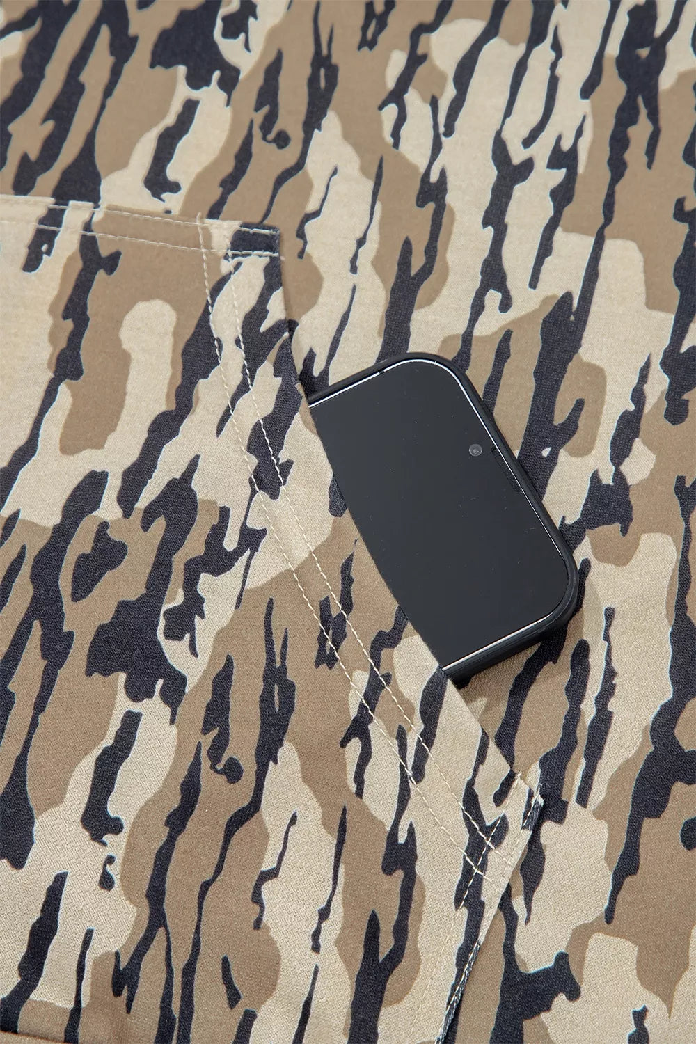 Camouflage Zipper Collar Front Pocket Sweatshirt