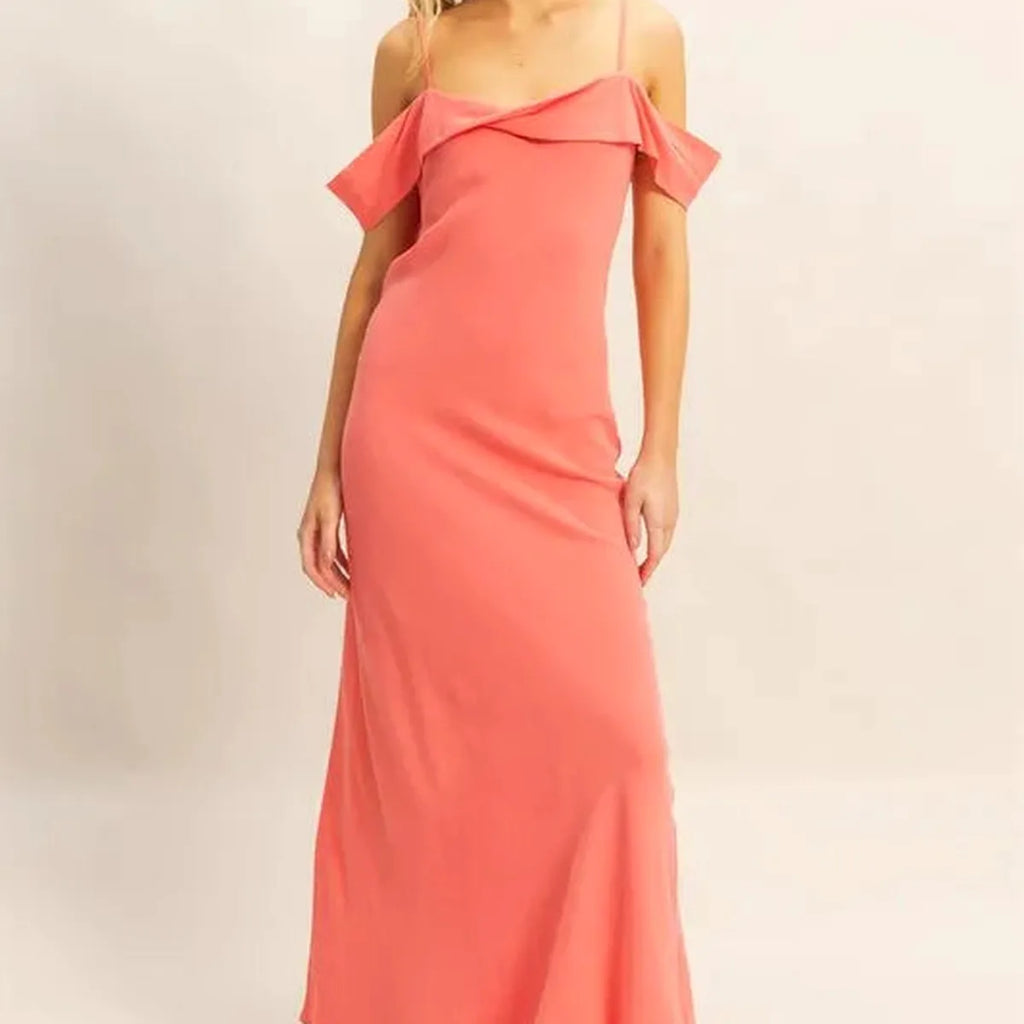Cami Maxi Dress with Asymmetrical Ruffle Detail