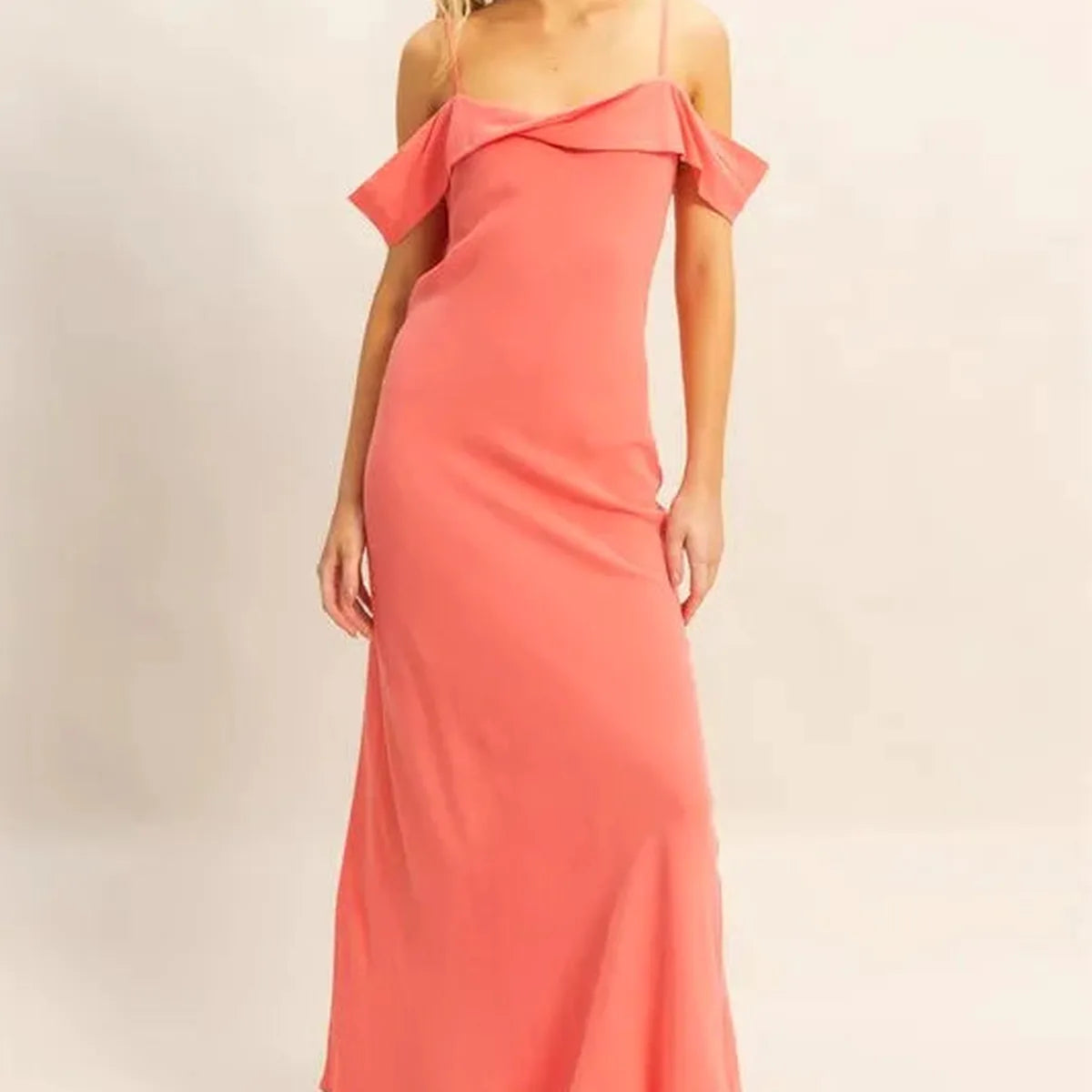 Cami Maxi Dress with Asymmetrical Ruffle Detail