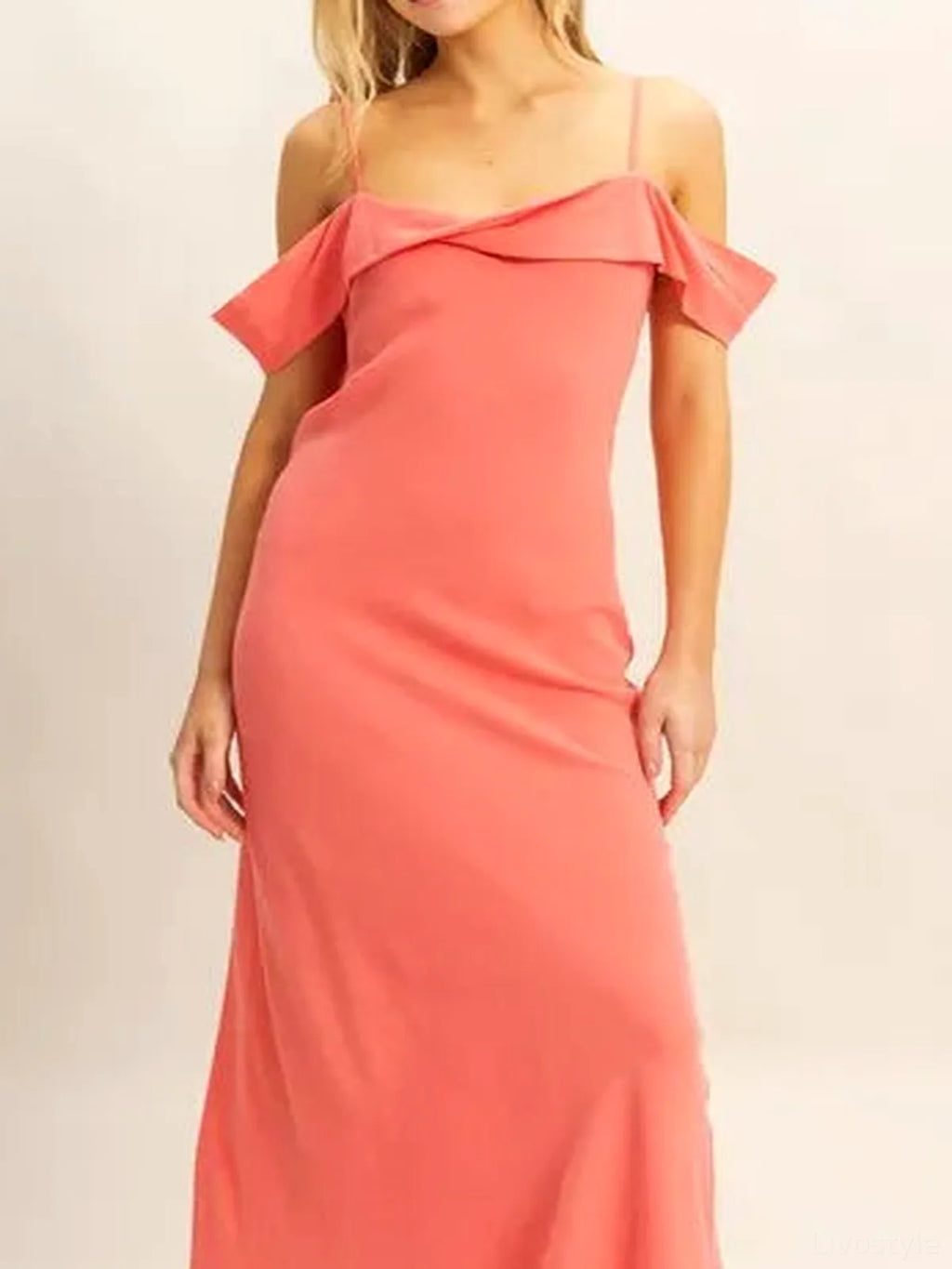 Cami Maxi Dress with Asymmetrical Ruffle Detail