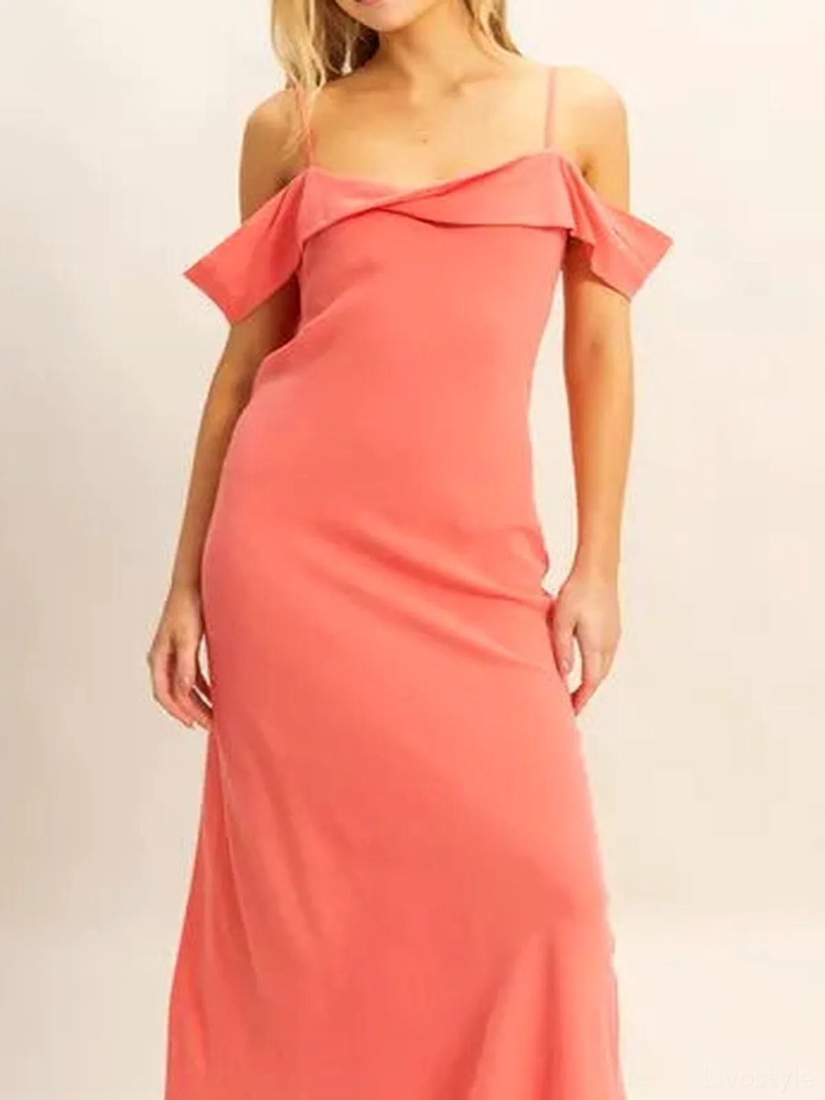 Cami Maxi Dress with Asymmetrical Ruffle Detail