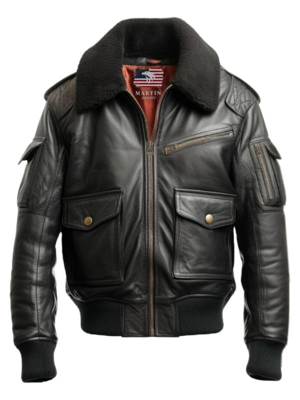 Men's Black Flight Leather Jacket