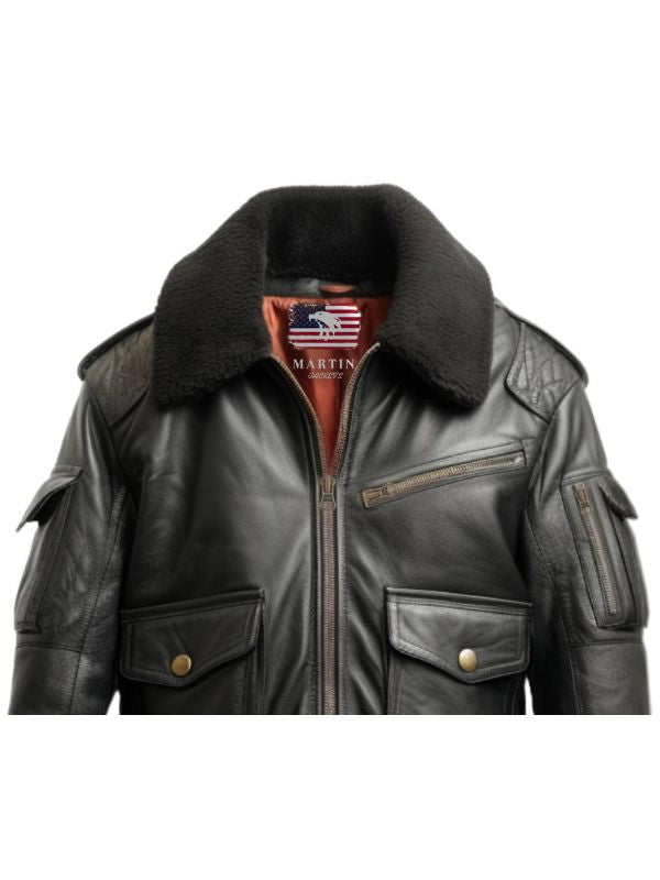 Men's Black Flight Leather Jacket