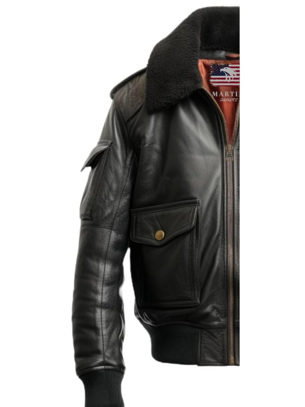 Men's Black Flight Leather Jacket