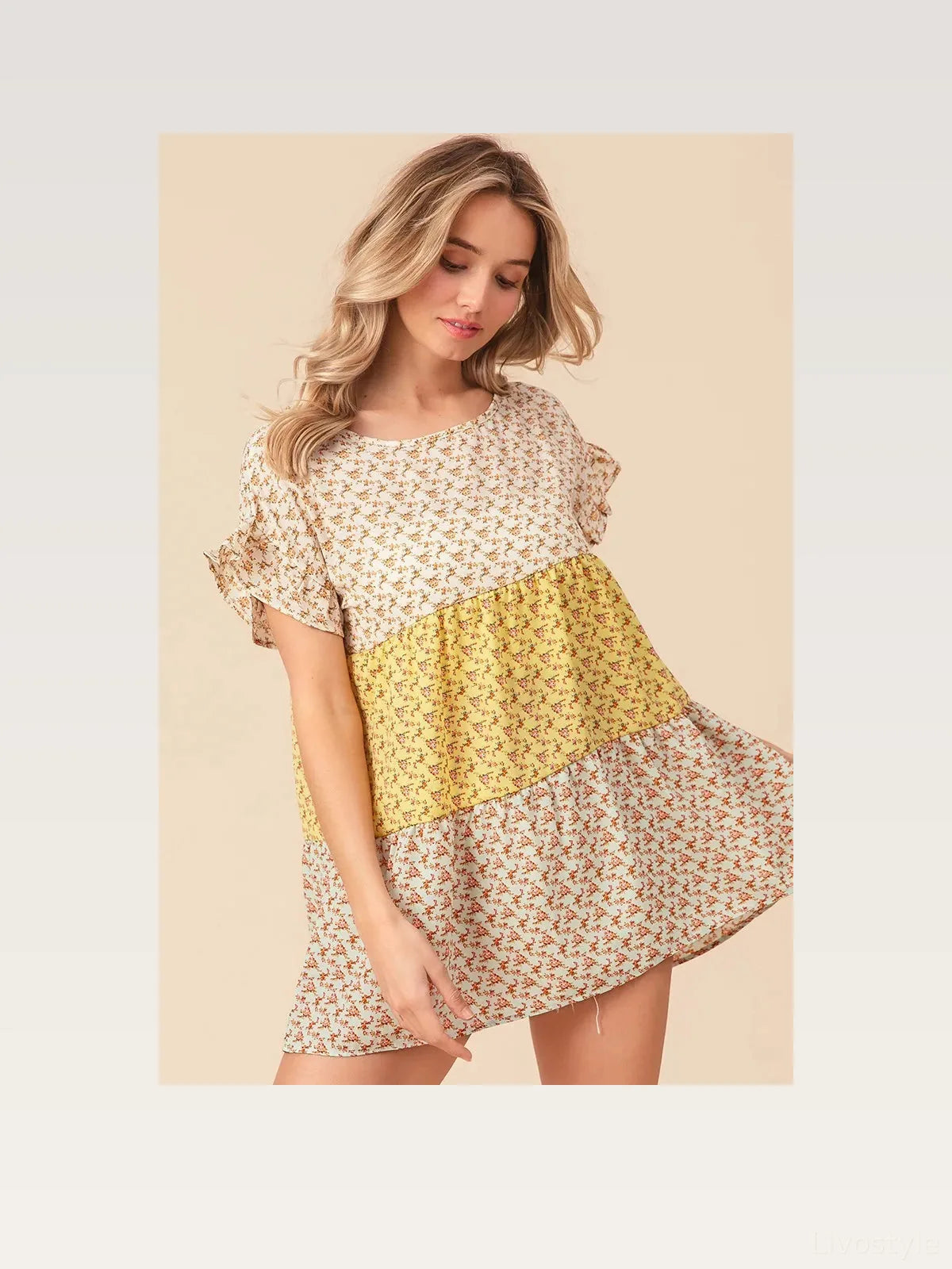 Tiered Halter Neck Cami Top with Floral Print