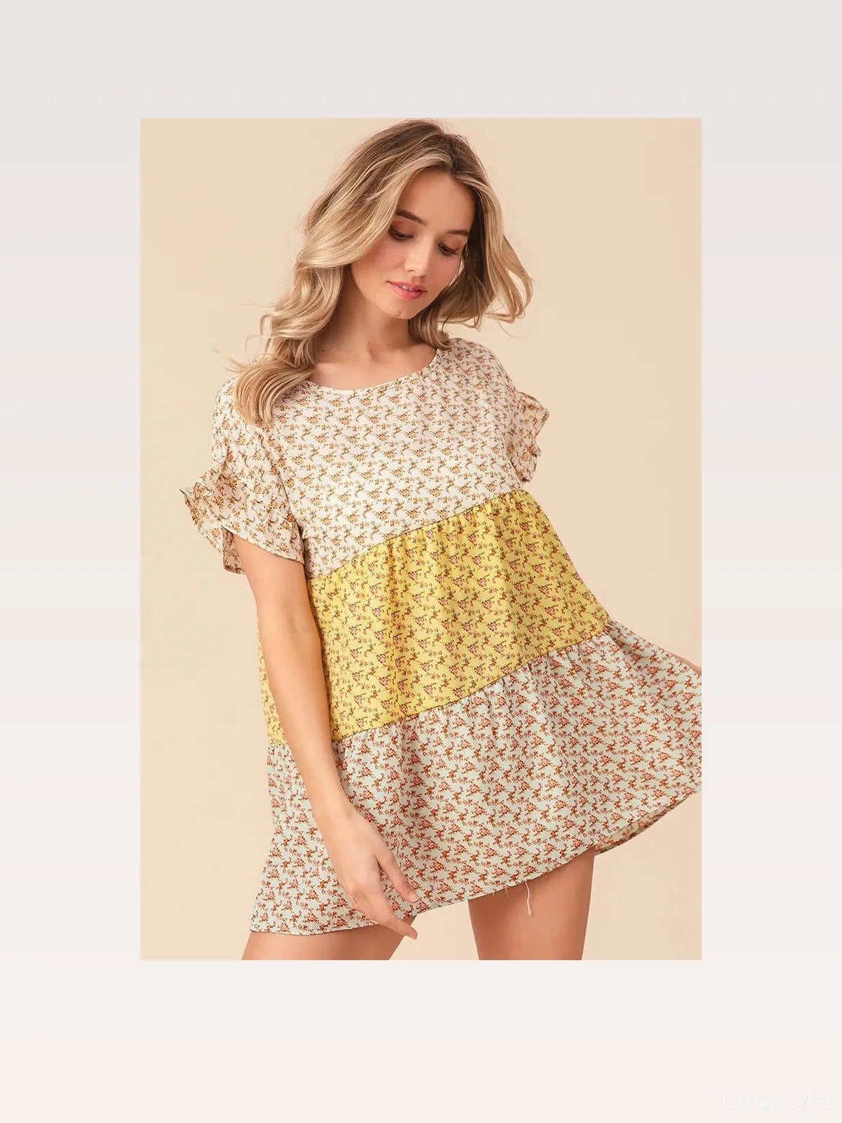 Tiered Halter Neck Cami Top with Floral Print
