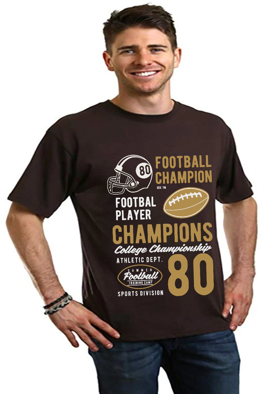 Football Champions Men's Bamboo Viscose/Organic Cotton Short Sleeve Graphic T-Shirt