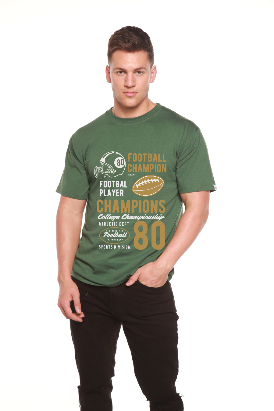 Football Champions Men's Bamboo Viscose/Organic Cotton Short Sleeve Graphic T-Shirt