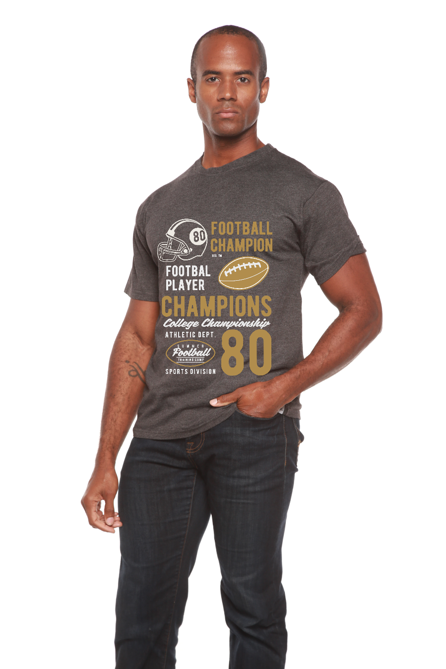 Football Champions Men's Bamboo Viscose/Organic Cotton Short Sleeve Graphic T-Shirt