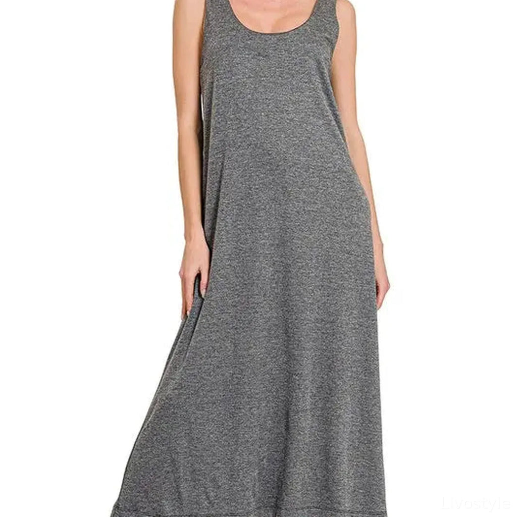 French Terry Twisted Strap Midi Dress