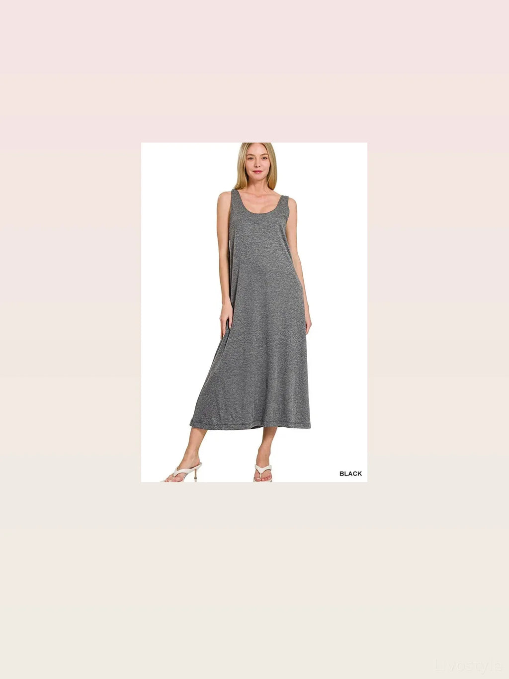 French Terry Twisted Strap Midi Dress