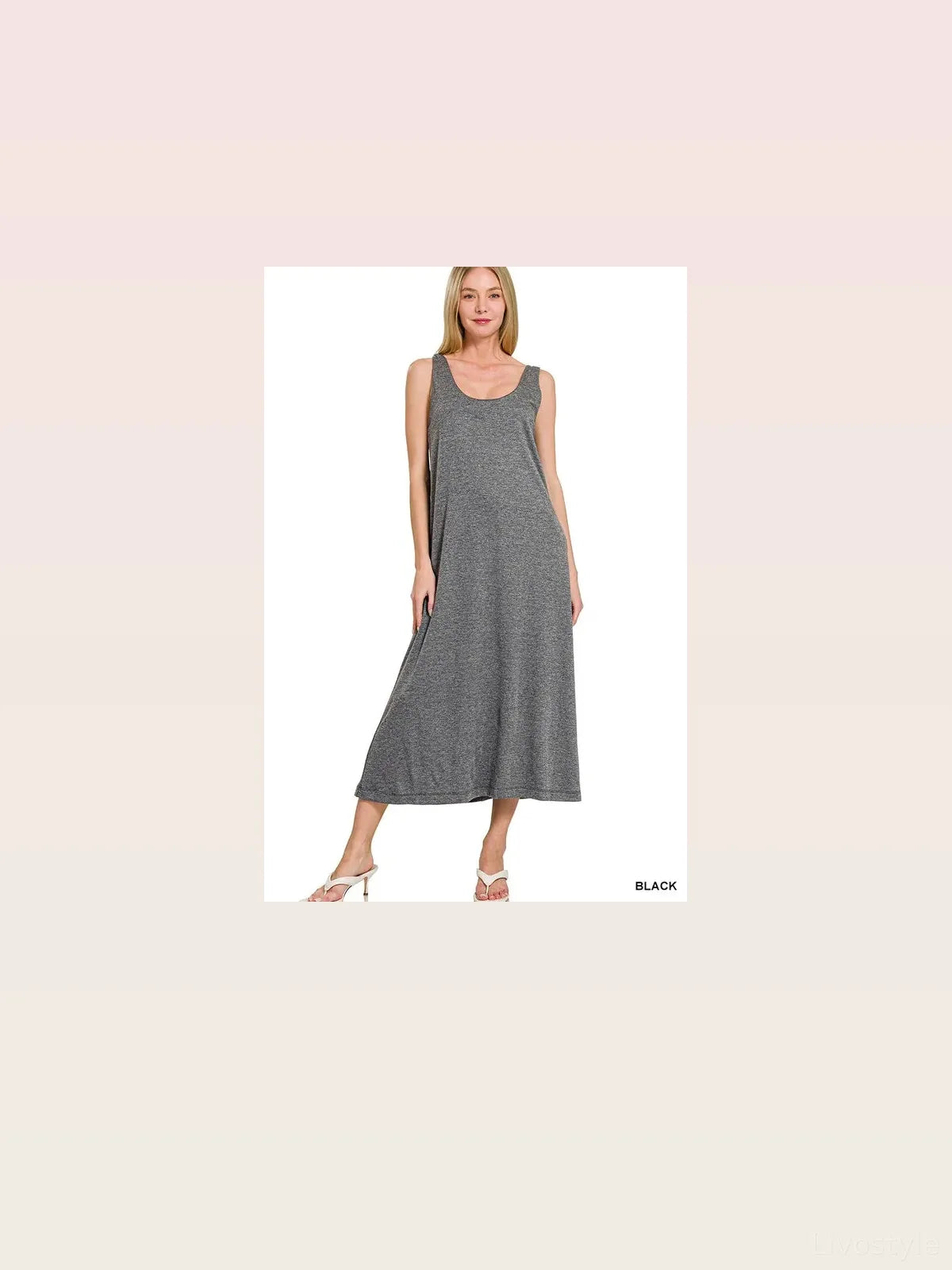 French Terry Twisted Strap Midi Dress