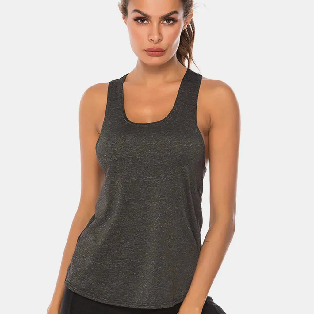 Scoop Neck Wide Strap Active Tank