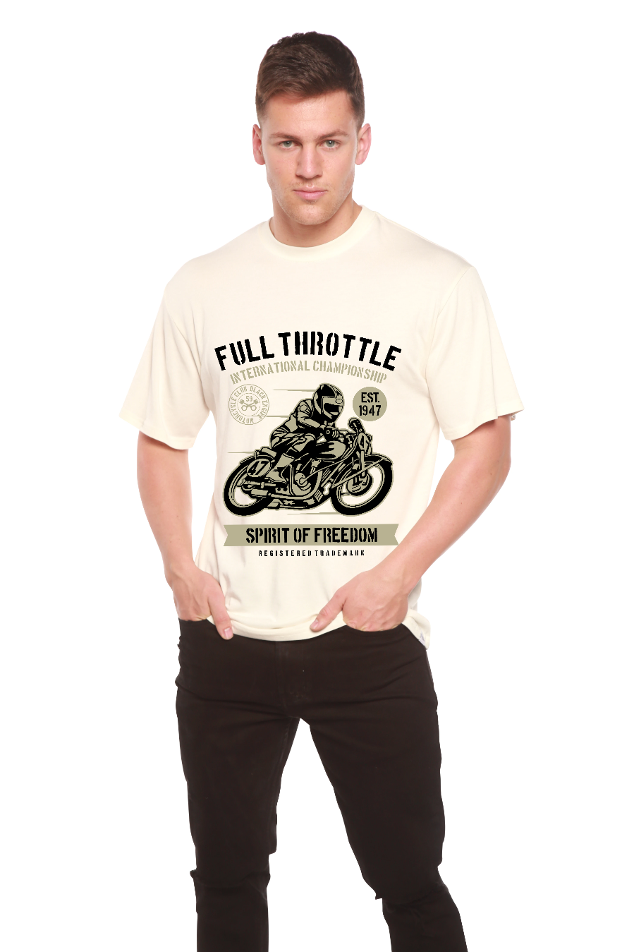 Fuul Throttle Men's Bamboo Viscose/Organic Cotton Short Sleeve Graphic T-Shirt