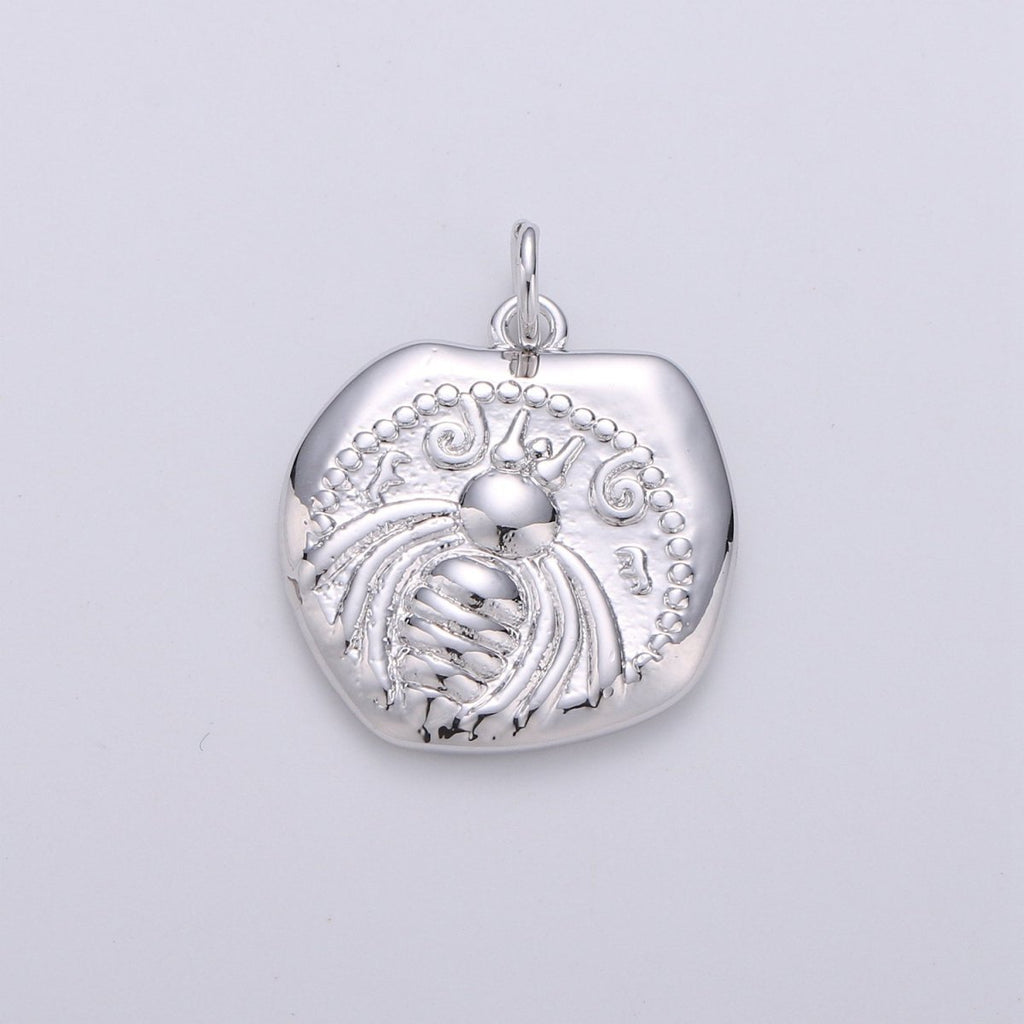 Gold Artemis Bee Coin Charm | Ancient Greek Coin Replica Pendant 14k Gold Filled Ephesus Bee Pendant Necklace | Roman Coin Jewelry Supply D-287