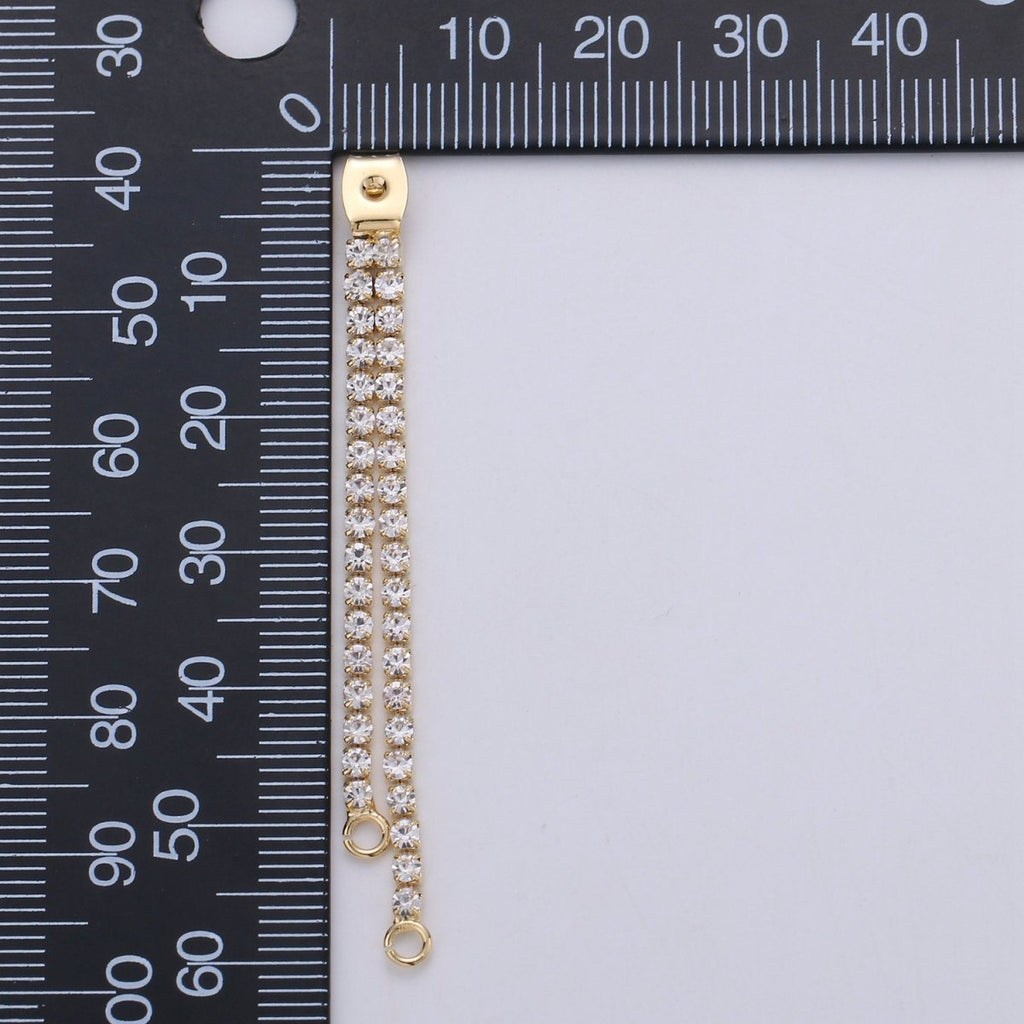 Gold Ear Back Stoppers, Earring Nuts With Micro Pave Tassel, Ear Jacket Jewelry Findings for Earring Component Supply 60mm K-428