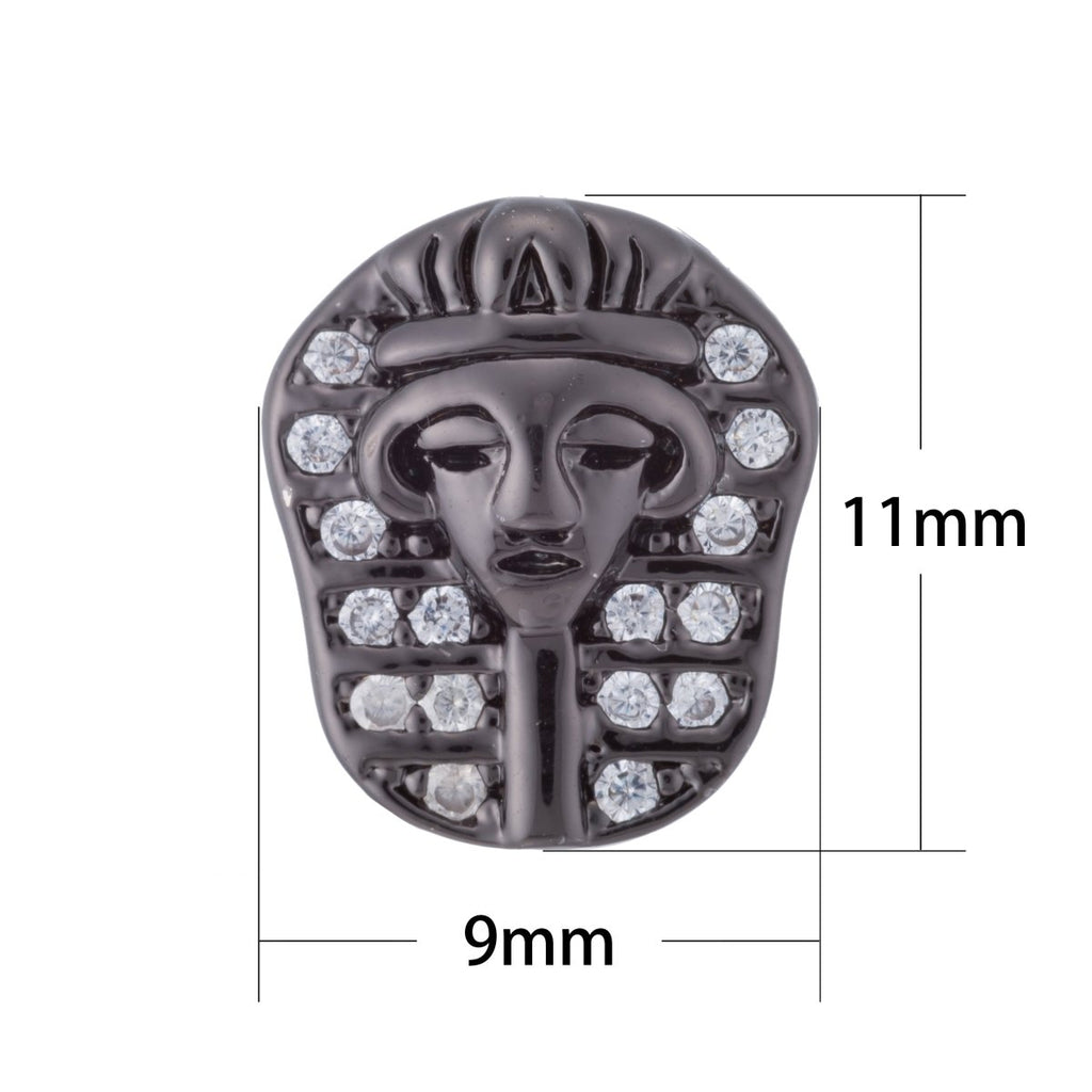 Gold Filled Micro Paved Ancient Egyptian Pharaoh Egyptian Headdress Bead | B-057
